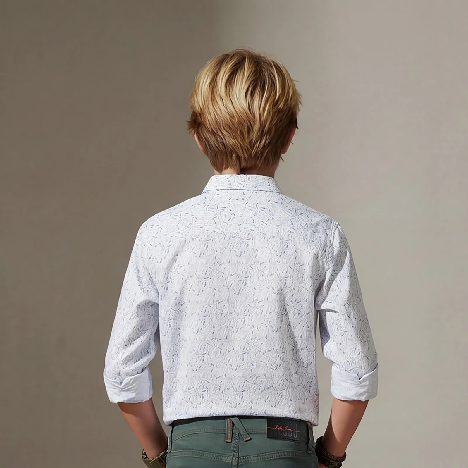 Kid's White Regular Fit Shirts - Image 2