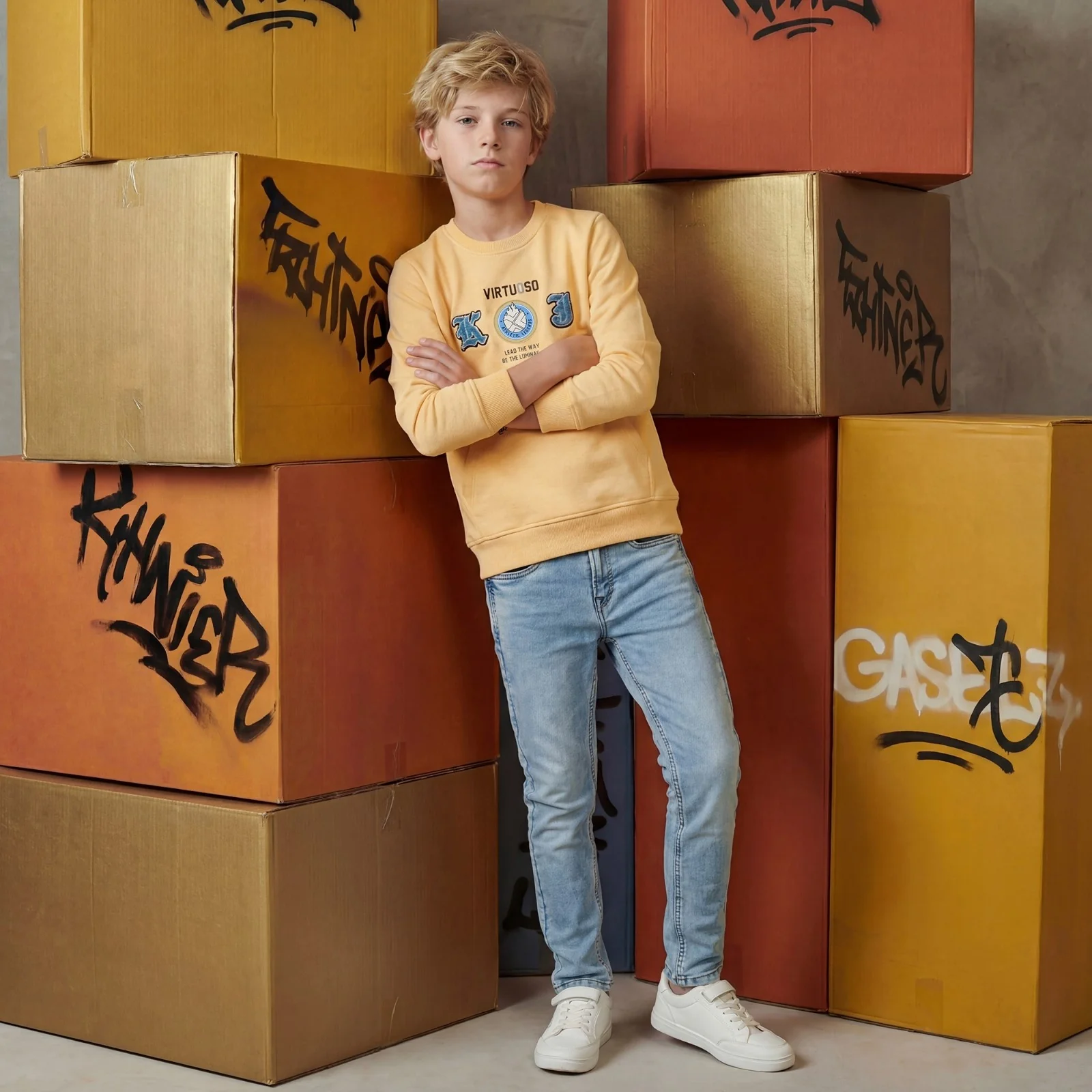 Kid's Yellow Sweat Shirts - Image 3