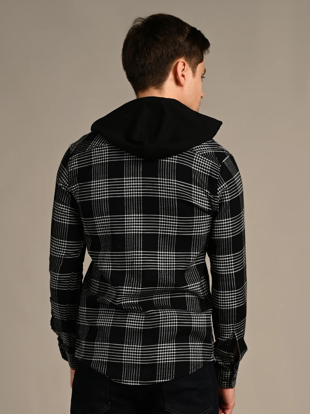 Men's Black Checks Slim Fit Shirts - Image 7