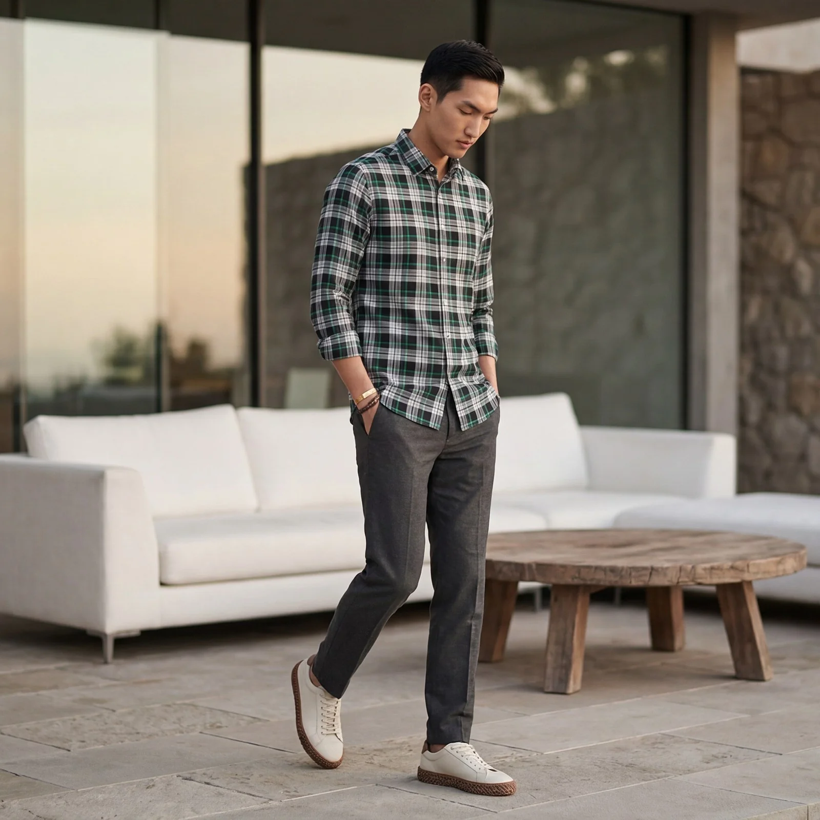 Men's Black Checks Slim Fit Shirts