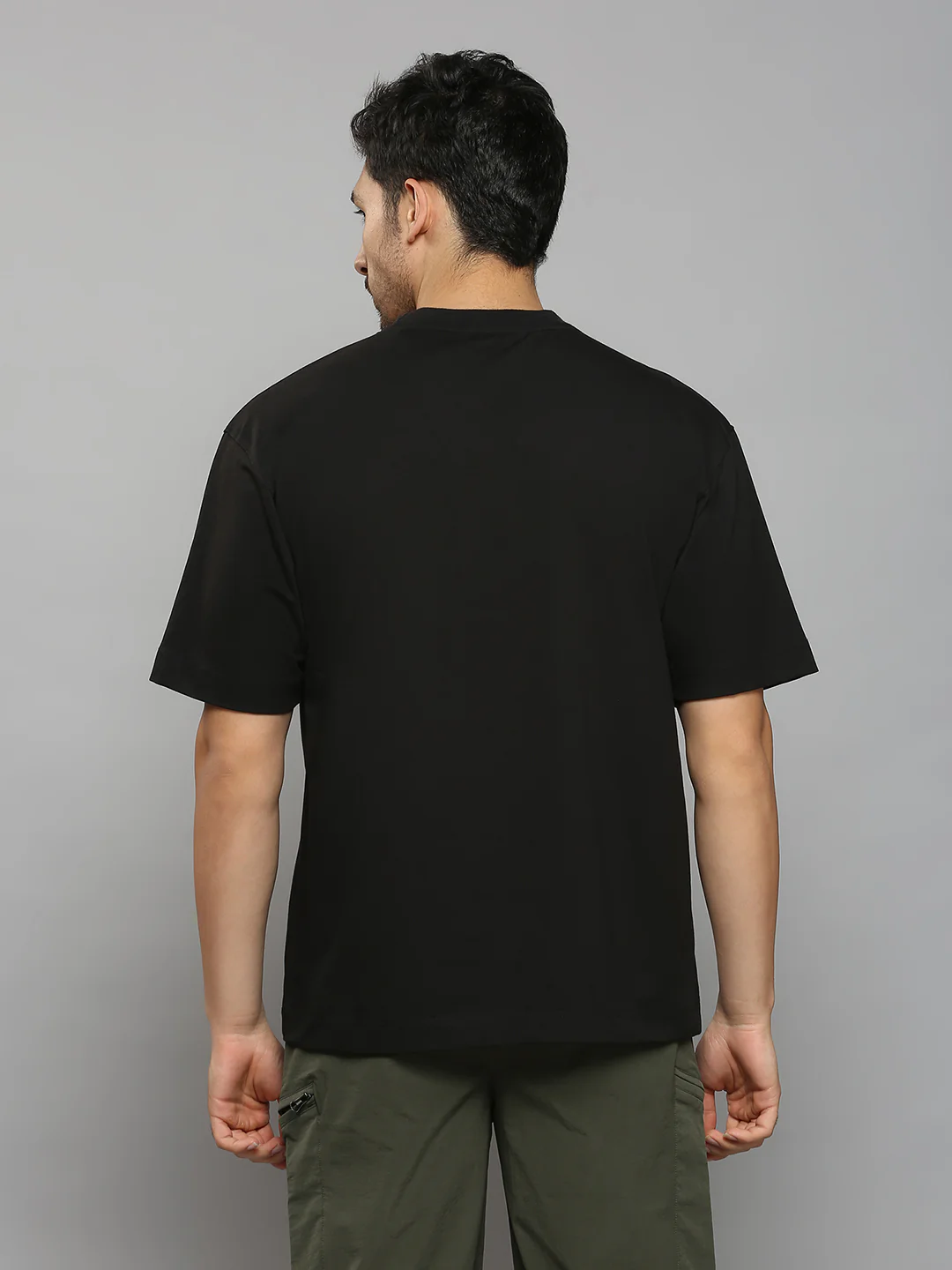 Men's Black Printed Oversized Fit T-Shirts - Image 4
