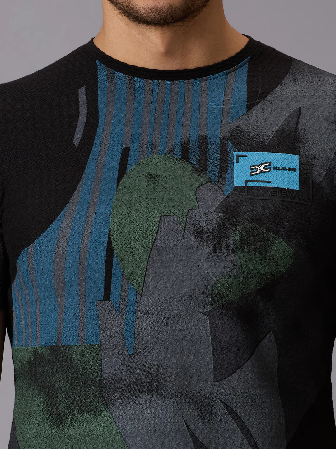 Men's Black Printed Slim Fit T-Shirts - Image 5