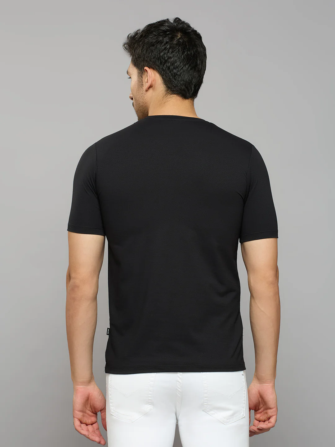 Men's Black Printed Slim Fit T-Shirts - Image 4