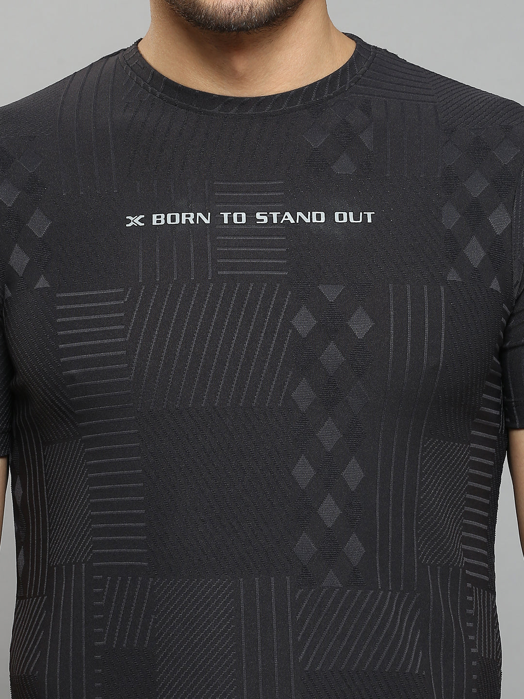 Men's Black Printed Slim Fit T-Shirts - Image 5