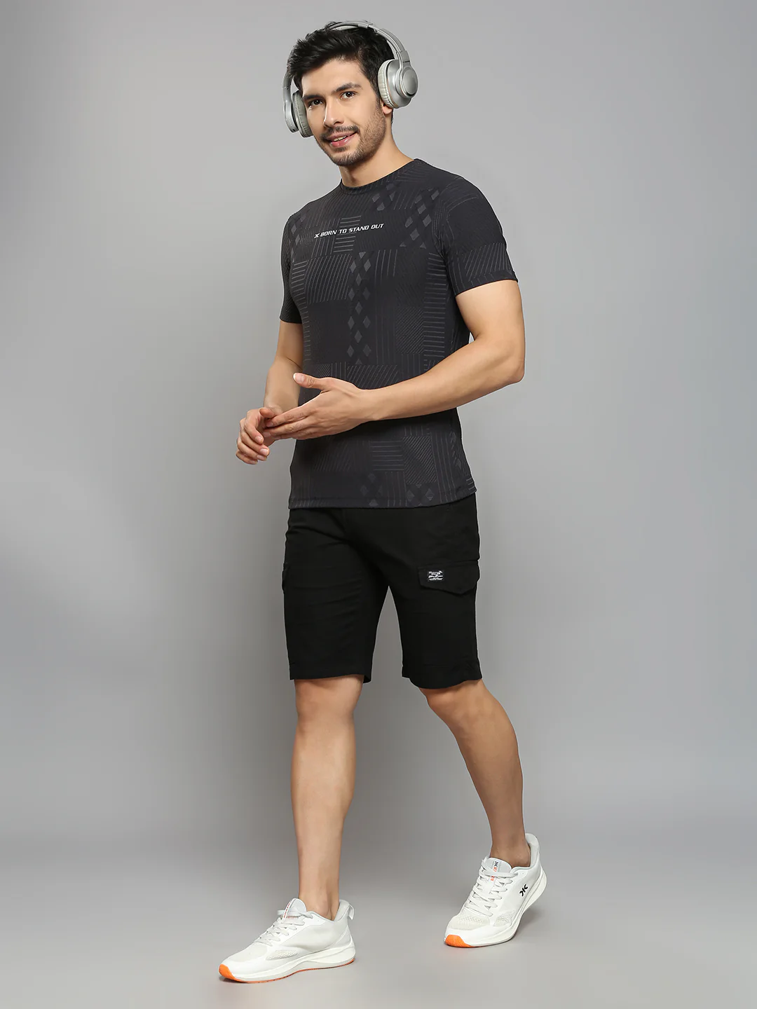 Men's Black Printed Slim Fit T-Shirts - Image 6