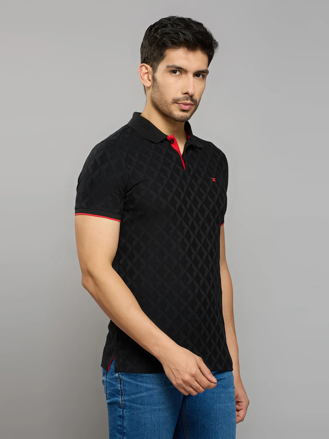 Men's Black Printed Slim Fit T-Shirts - Image 3