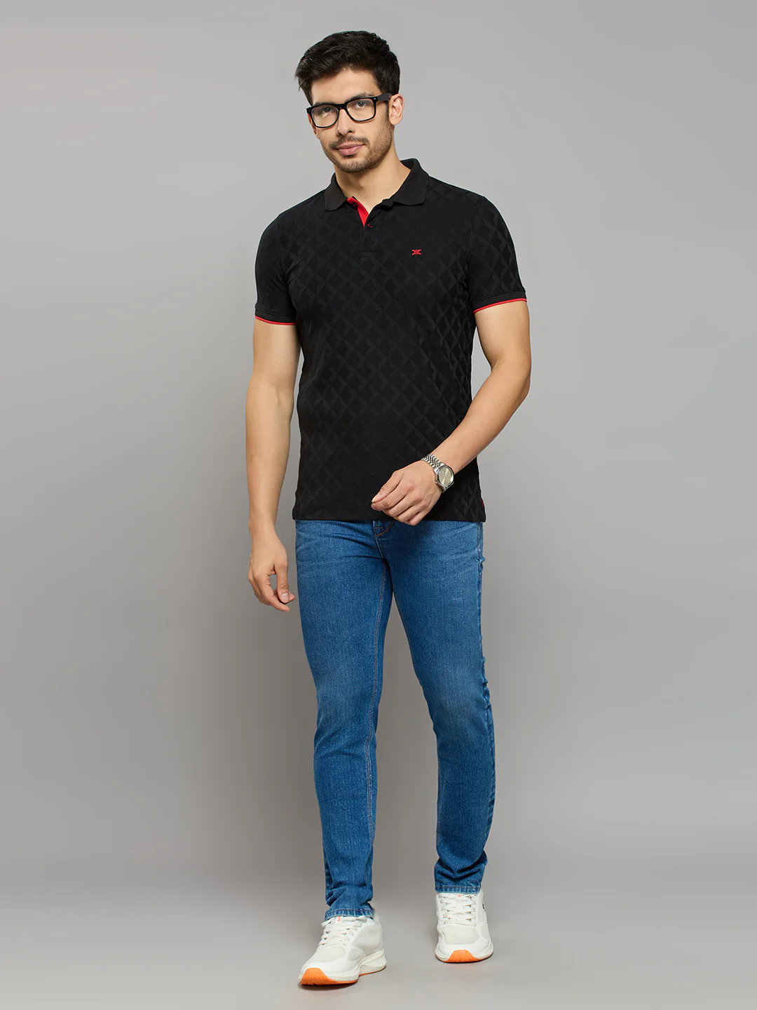 Men's Black Printed Slim Fit T-Shirts - Image 6