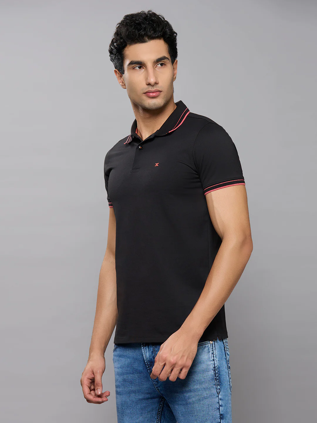 Men's Black Printed Slim Fit T-Shirts - Image 2