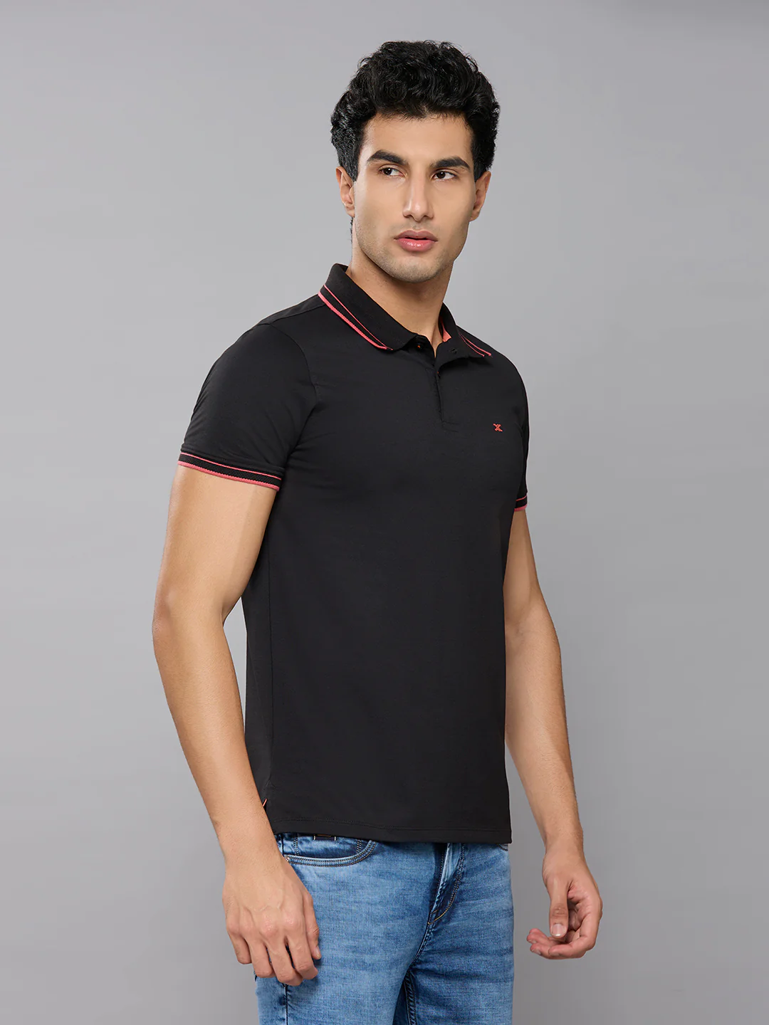Men's Black Printed Slim Fit T-Shirts - Image 3