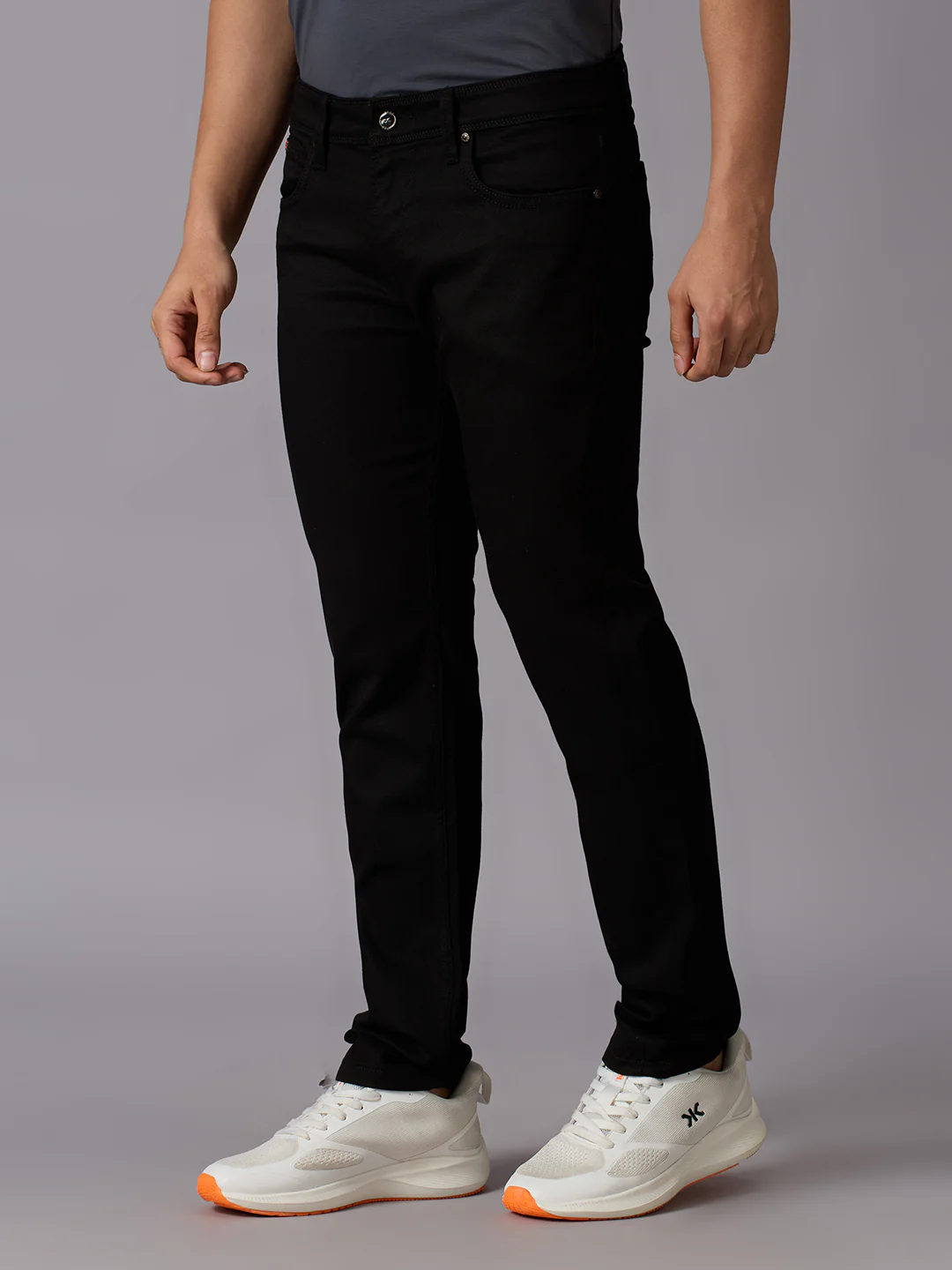 Men's Black Slim Fit Jeans - Image 2
