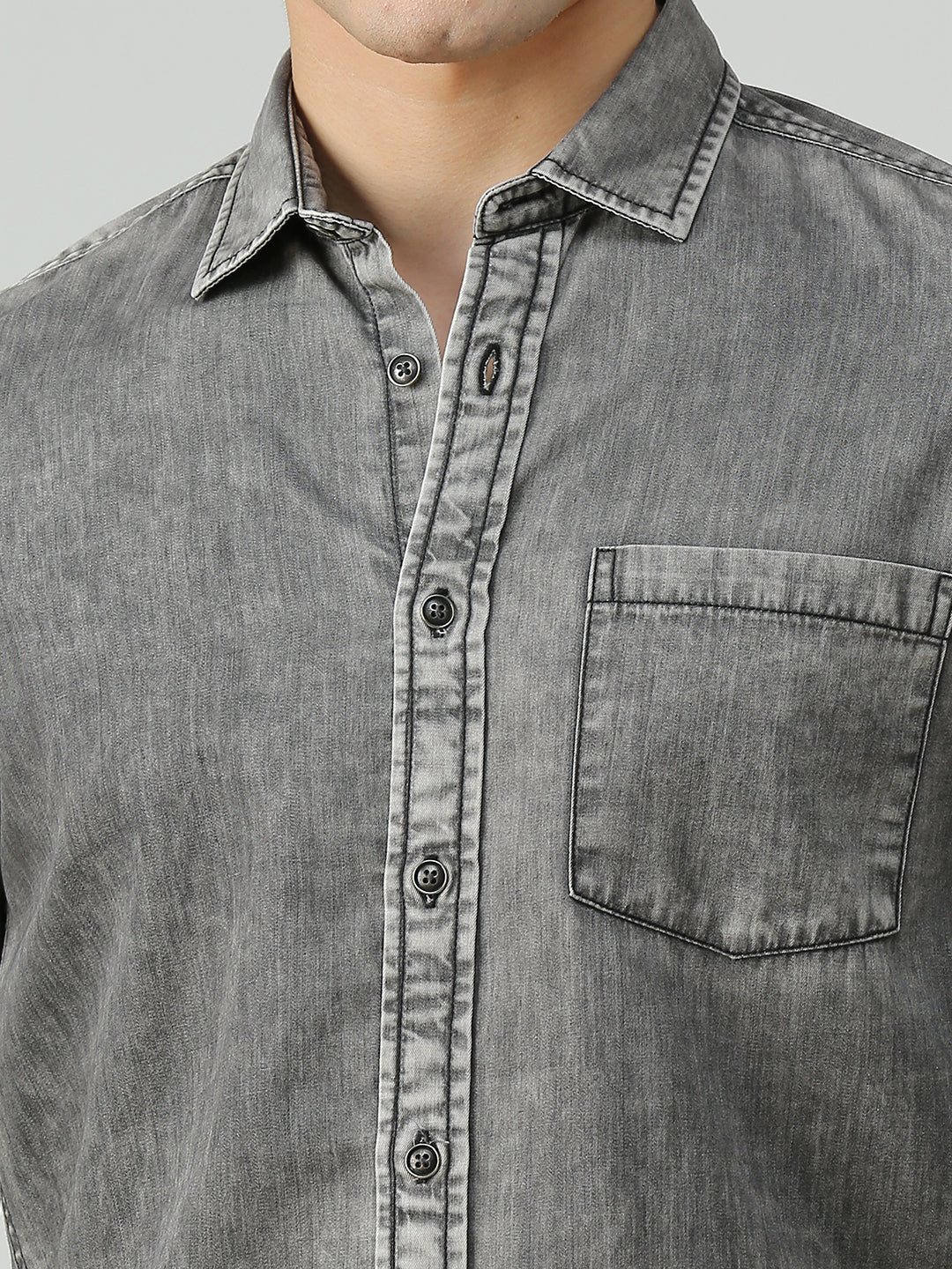 Men's Black Solid Slim Fit Shirts - Image 7