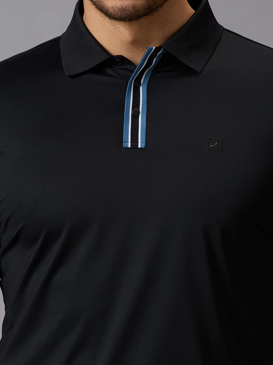 Men's Black Solid Slim Fit T-Shirts - Image 5