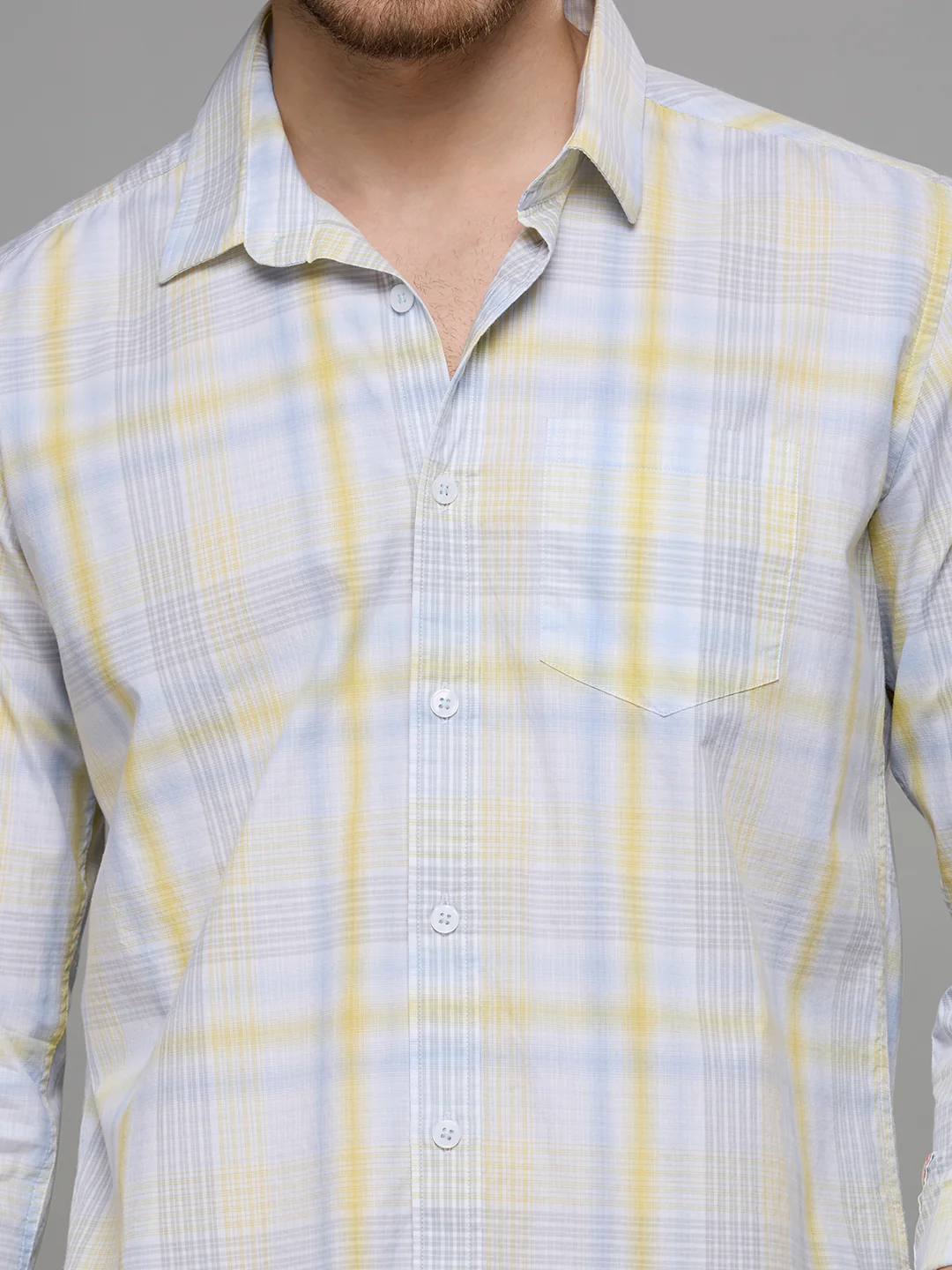 Men's Blue Checks Slim Fit Shirts - Image 7