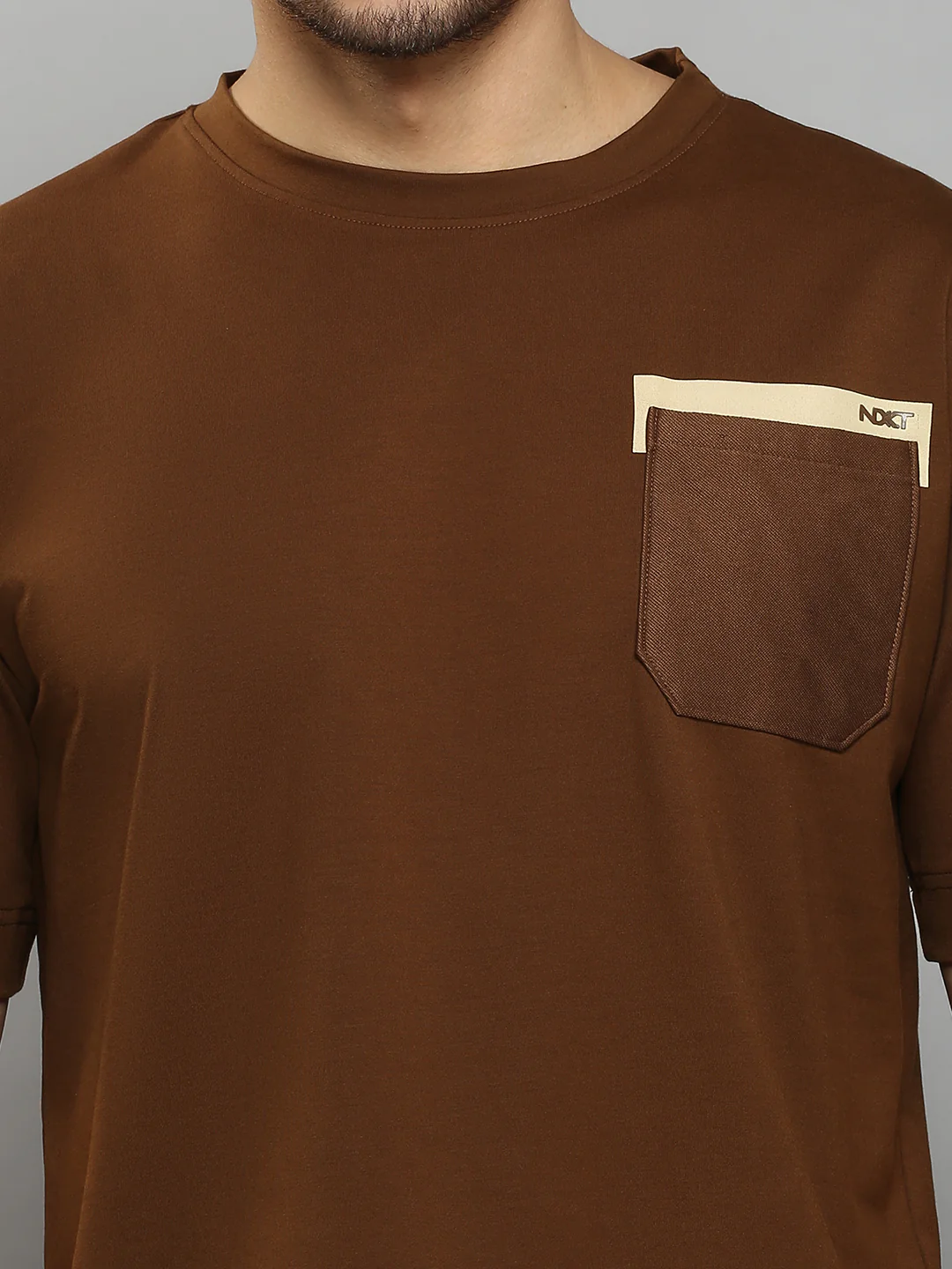 Men's Brown Printed Oversized Fit T-Shirts - Image 5