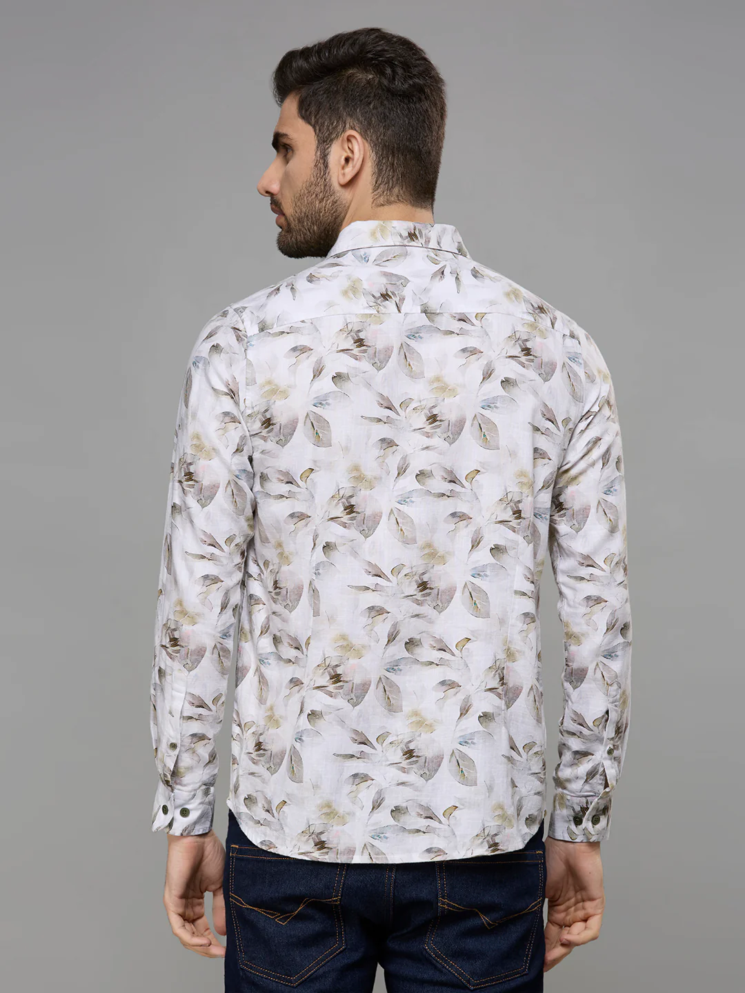 Men's Brown Printed Slim Fit Shirts - Image 6