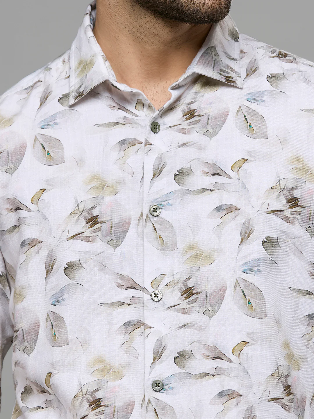 Men's Brown Printed Slim Fit Shirts - Image 7