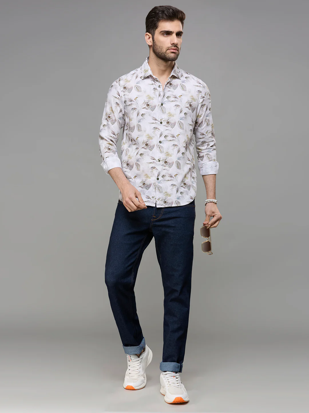 Men's Brown Printed Slim Fit Shirts - Image 8
