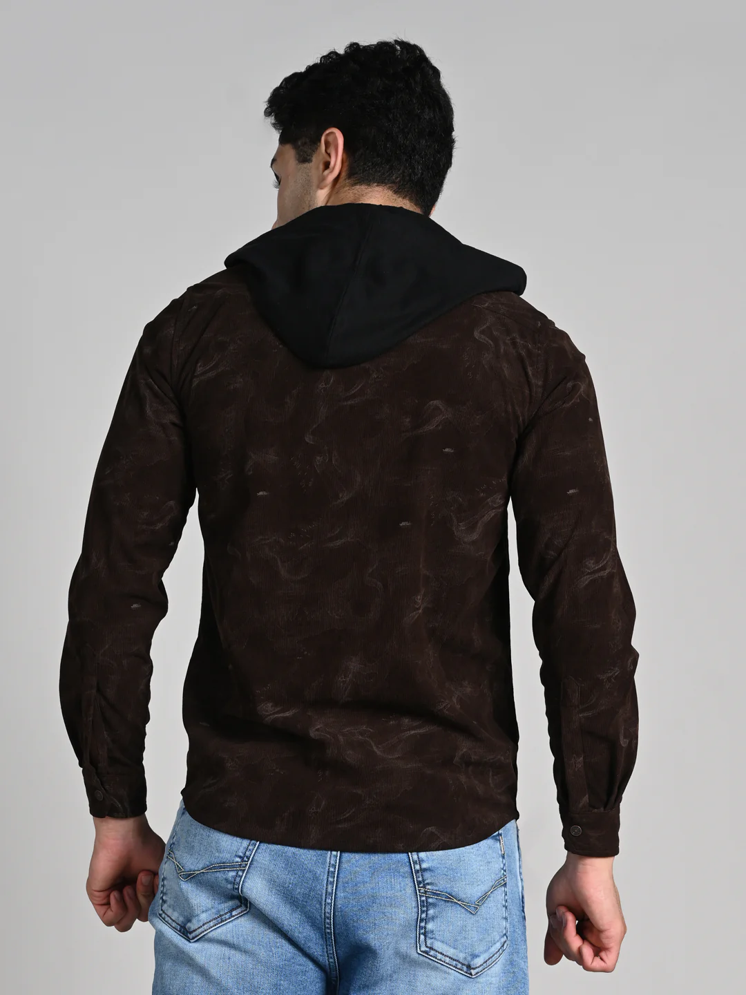Men's Coffee Printed Straight Fit Shirts - Image 7
