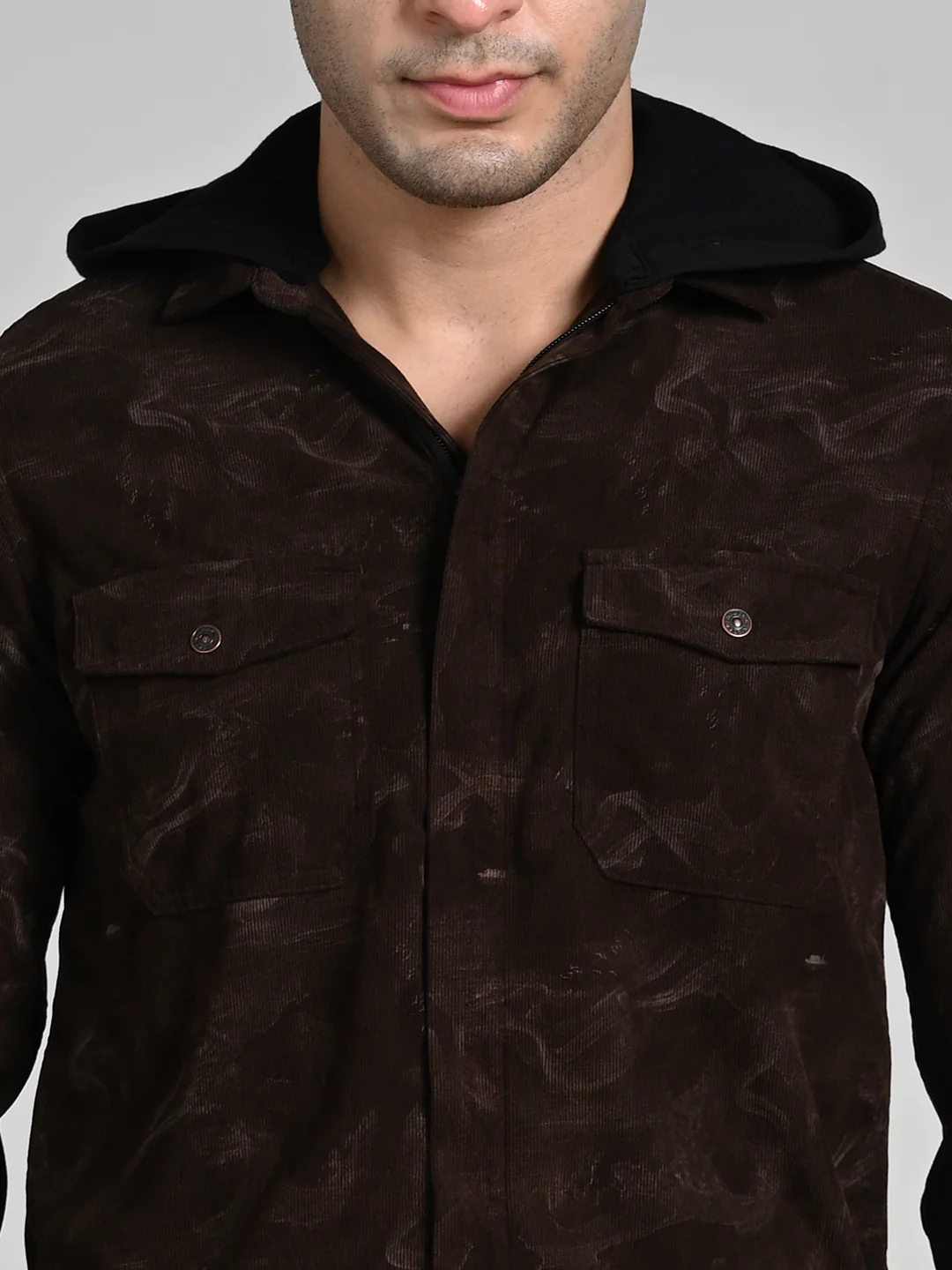 Men's Coffee Printed Straight Fit Shirts - Image 8