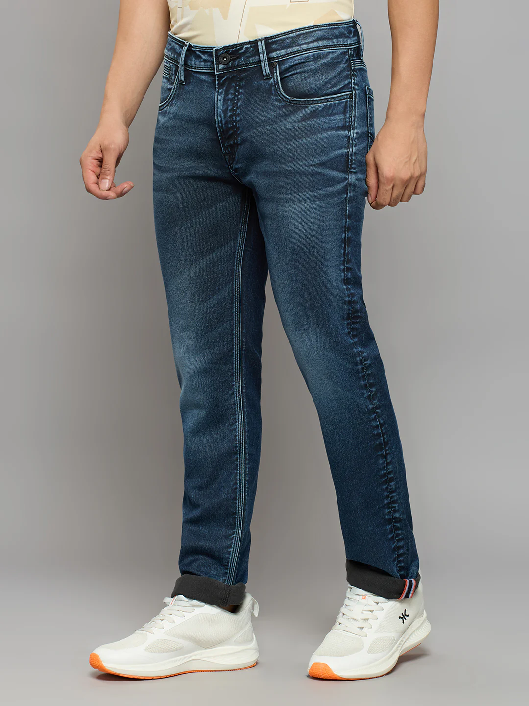 Men's Dark Blue Skinny Fit Jeans - Image 2