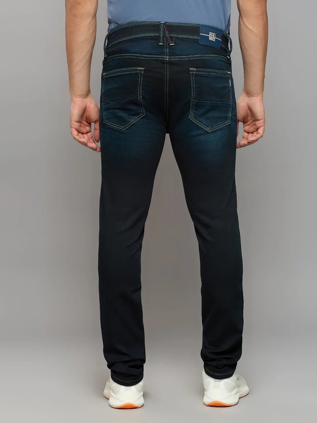 Men's Dark Blue Skinny Fit Jeans - Image 4