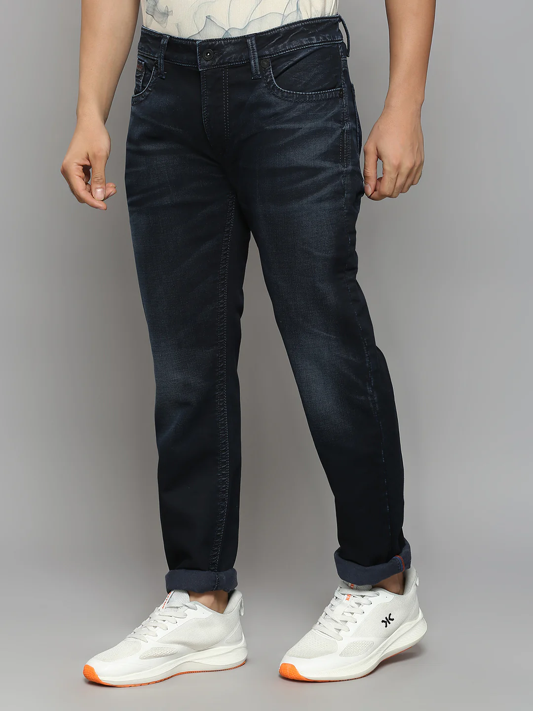 Men's Dark Blue Slim Fit Jeans - Image 2