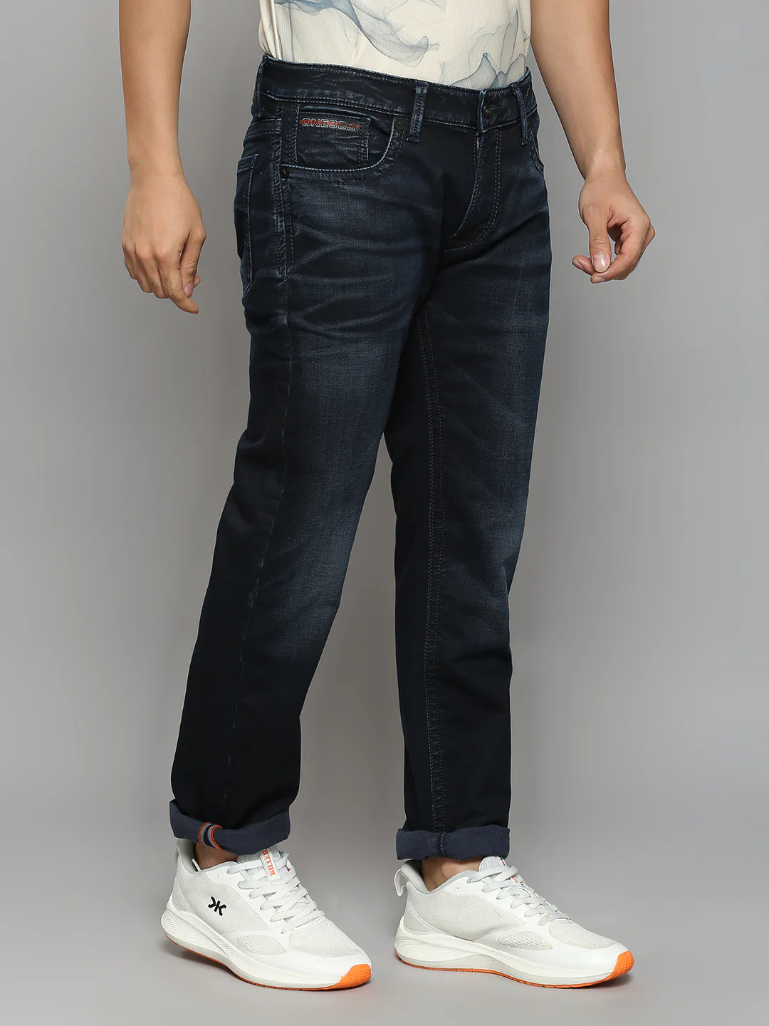 Men's Dark Blue Slim Fit Jeans - Image 3
