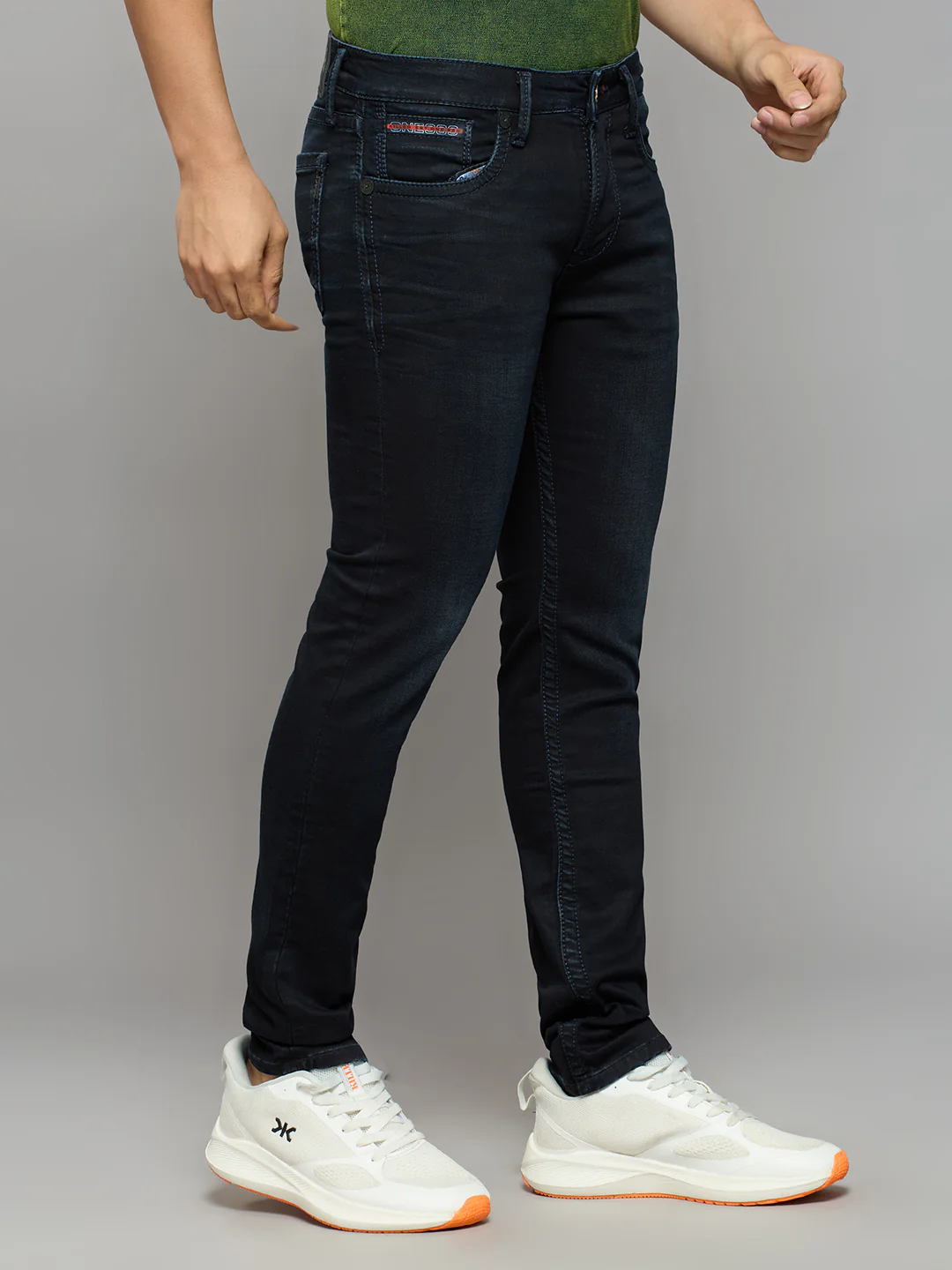 Men's Dark Blue Slim Fit Jeans - Image 3