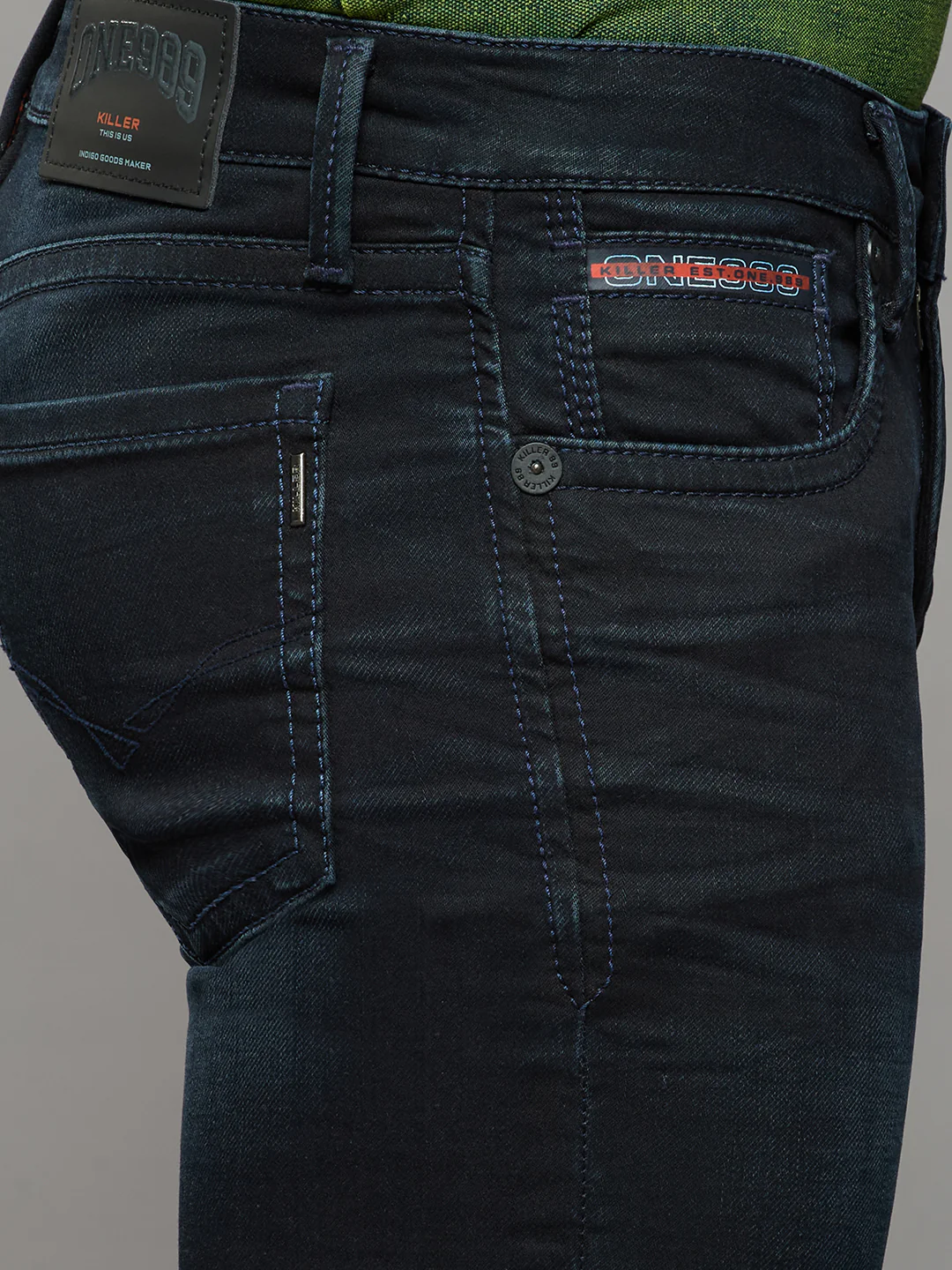 Men's Dark Blue Slim Fit Jeans - Image 5