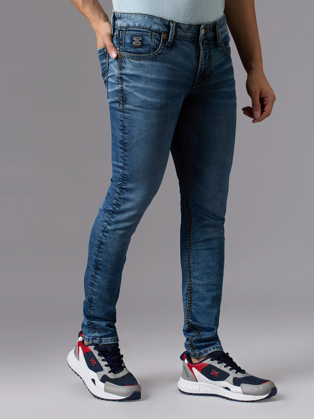 Men's Dark Blue Slim Fit Jeans - Image 3