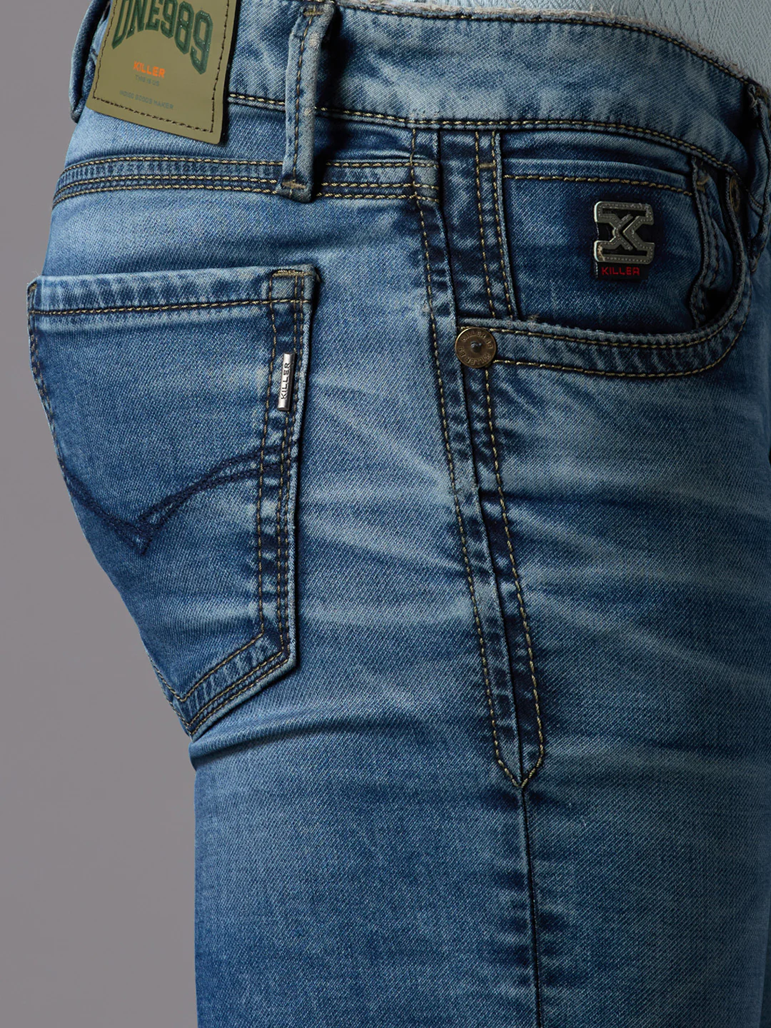 Men's Dark Blue Slim Fit Jeans - Image 5