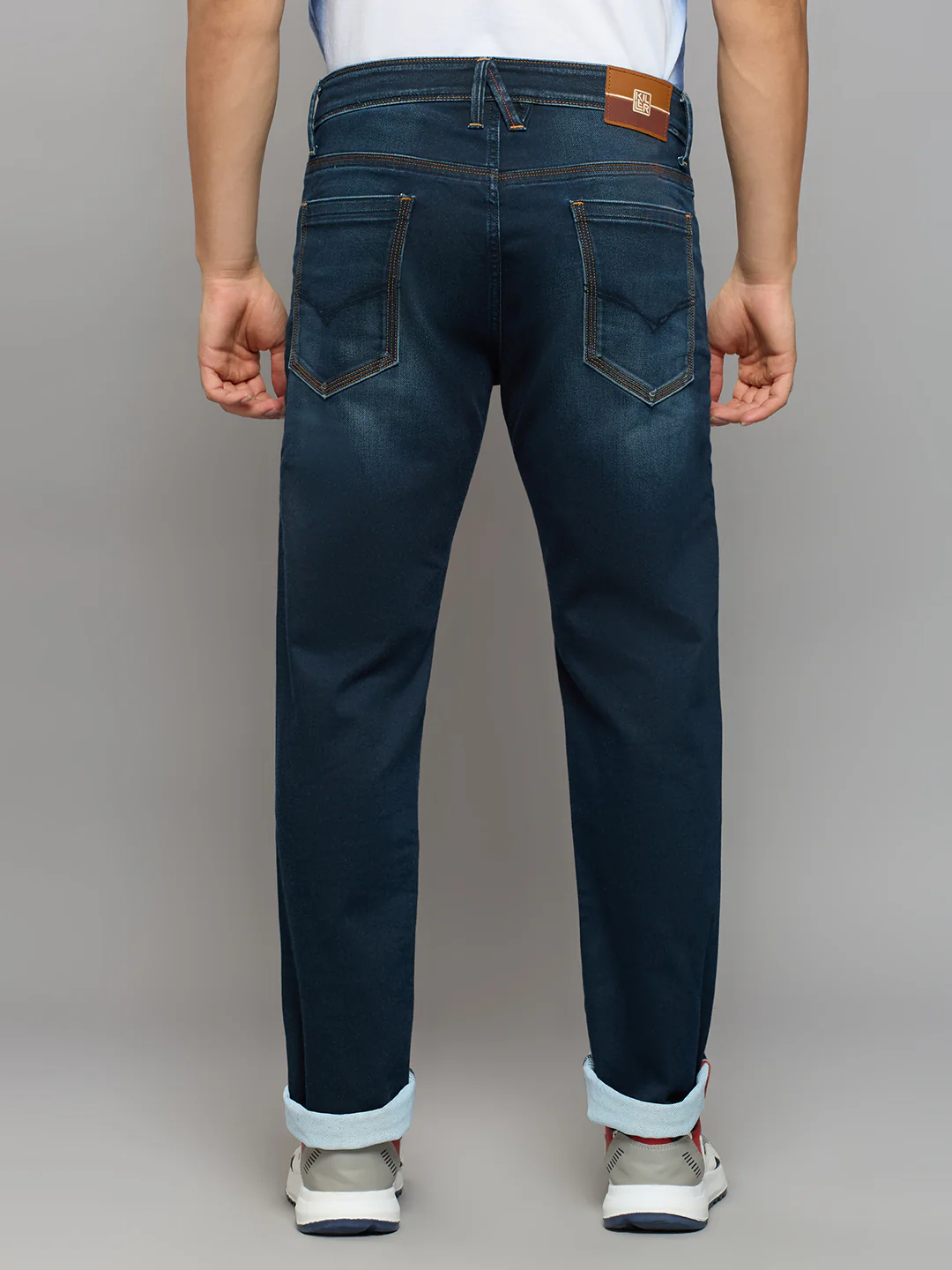Men's Dark Blue Slim Fit Jeans - Image 4