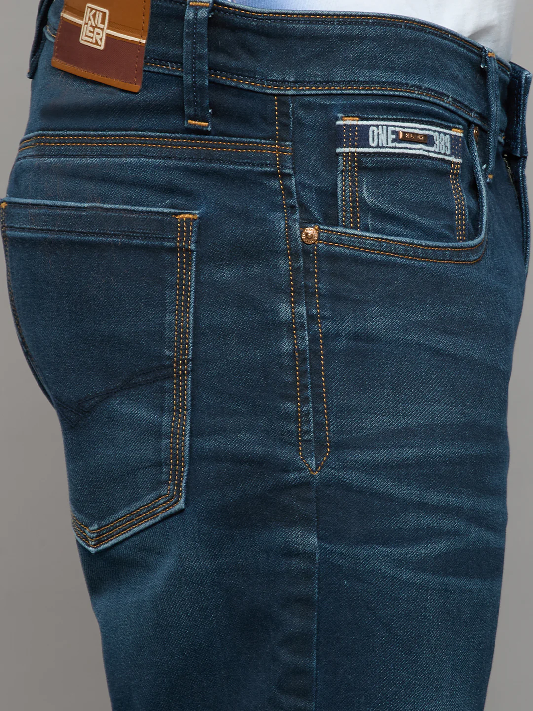 Men's Dark Blue Slim Fit Jeans - Image 5