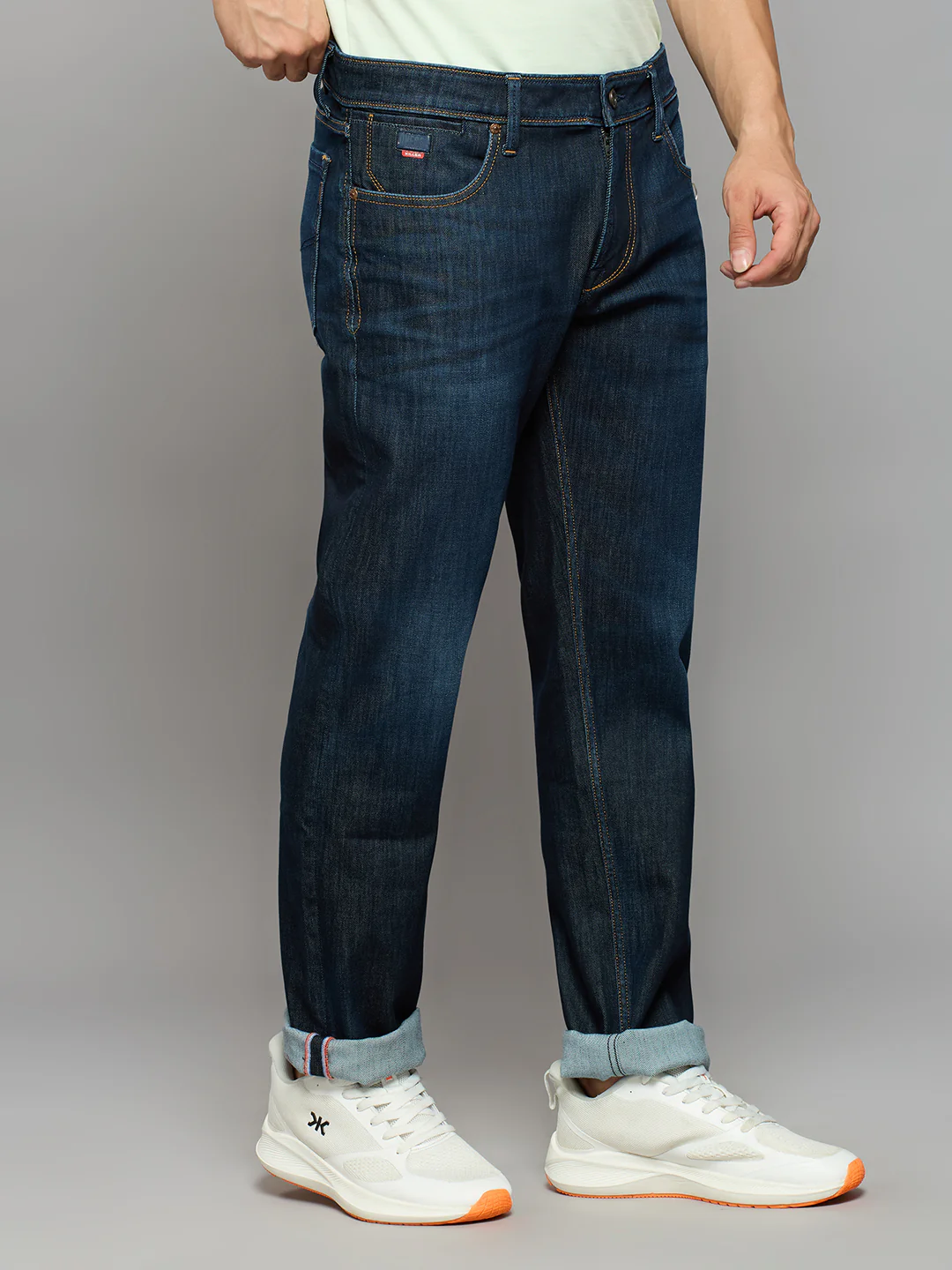 Men's Dark Blue Slim Fit Jeans - Image 3