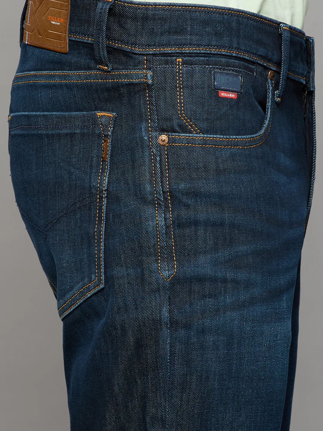 Men's Dark Blue Slim Fit Jeans - Image 5
