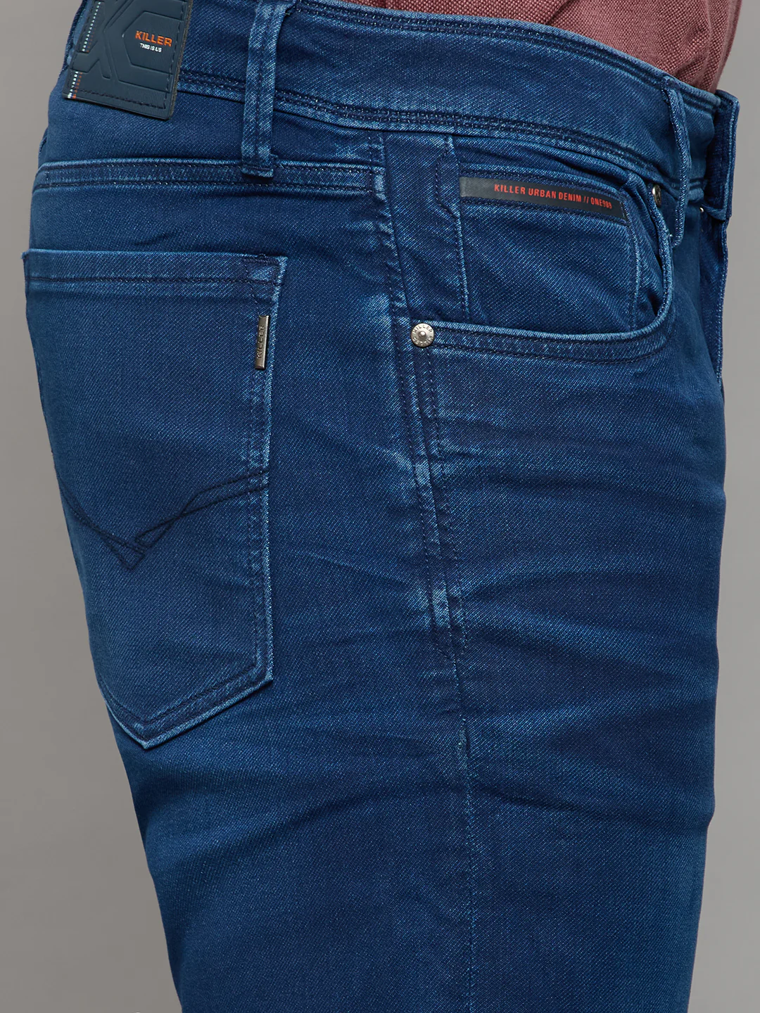Men's Dark Blue Slim Fit Jeans - Image 4