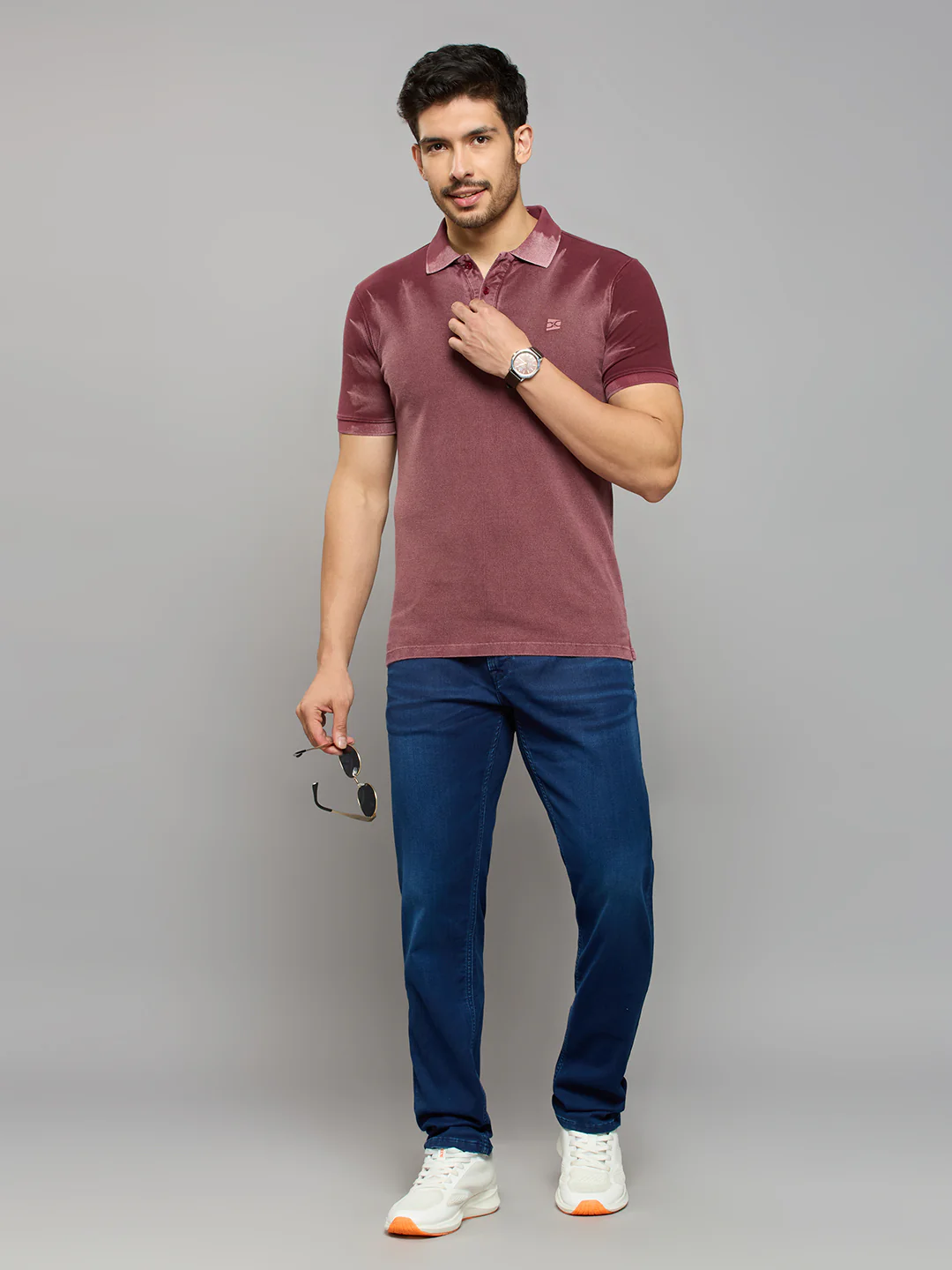 Men's Dark Blue Slim Fit Jeans - Image 5