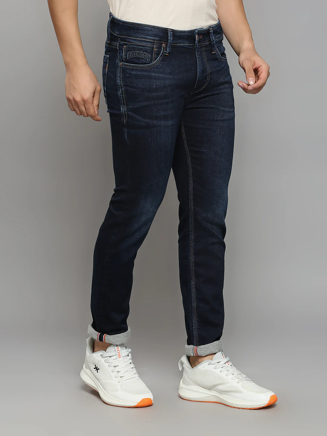 Men's Dark Blue Slim Fit Jeans - Image 3