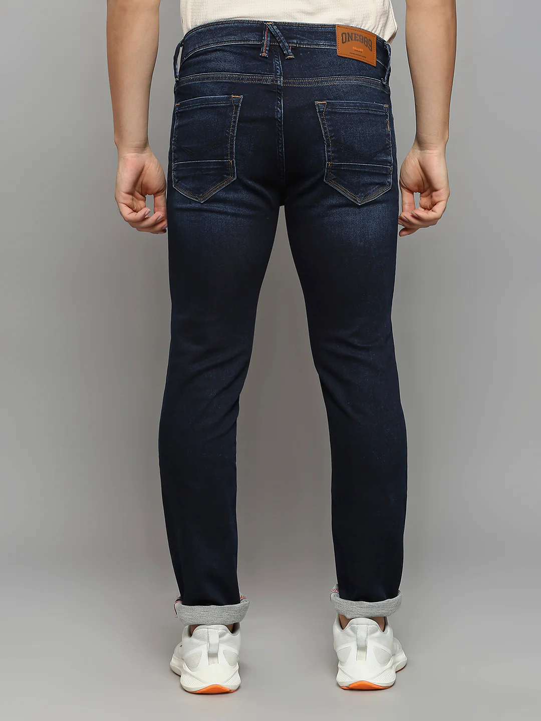 Men's Dark Blue Slim Fit Jeans - Image 4