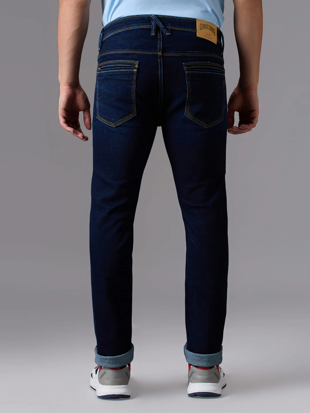 Men's Dark Blue Slim Fit Jeans - Image 4