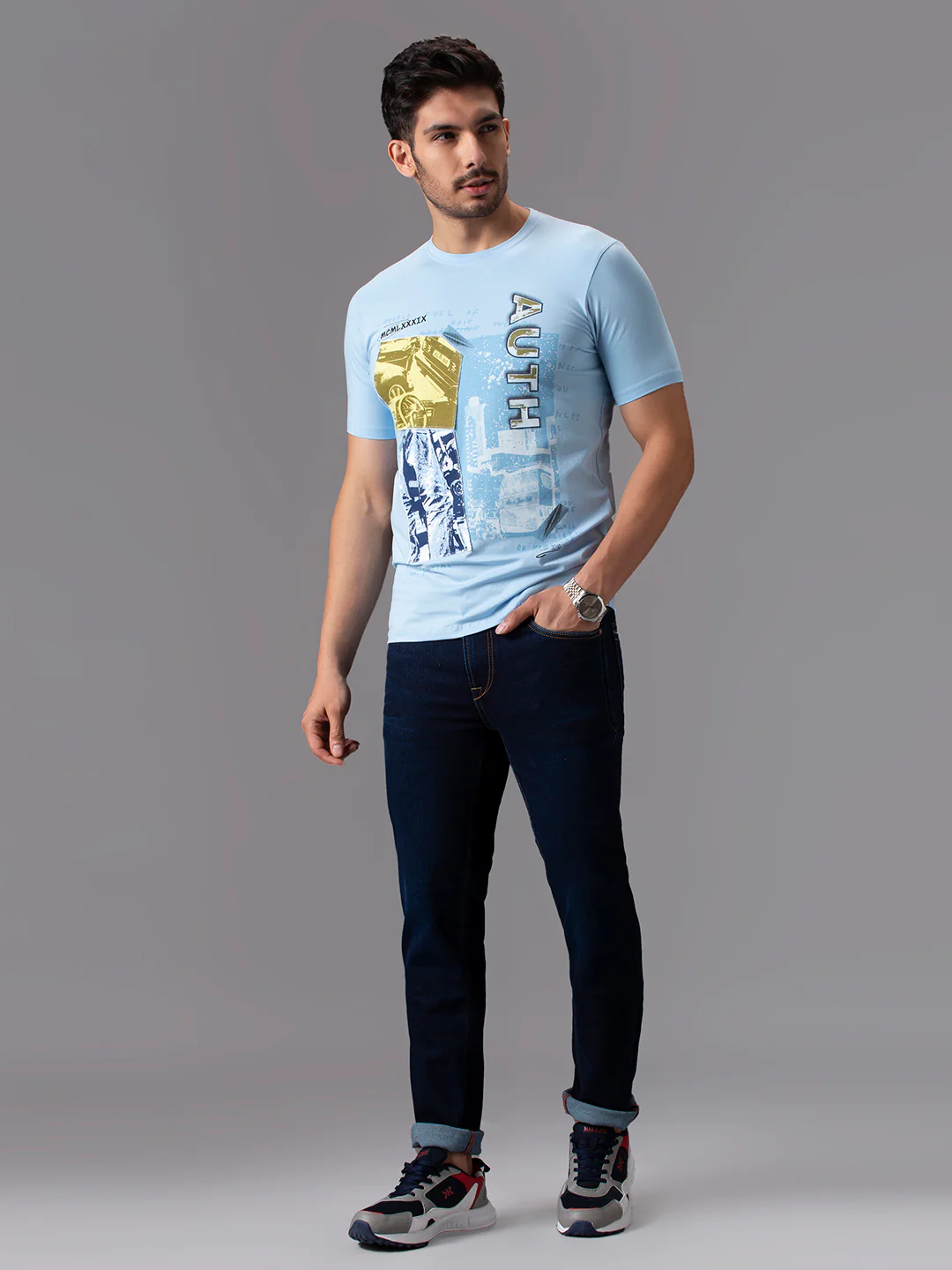 Men's Dark Blue Slim Fit Jeans - Image 6