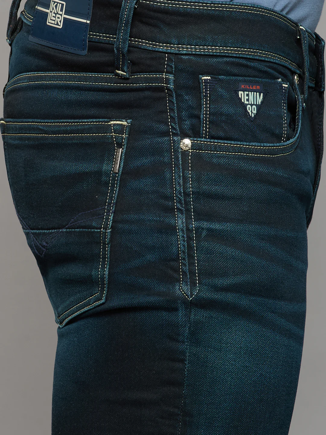 Men's Dark Blue Slim Fit Jeans - Image 5