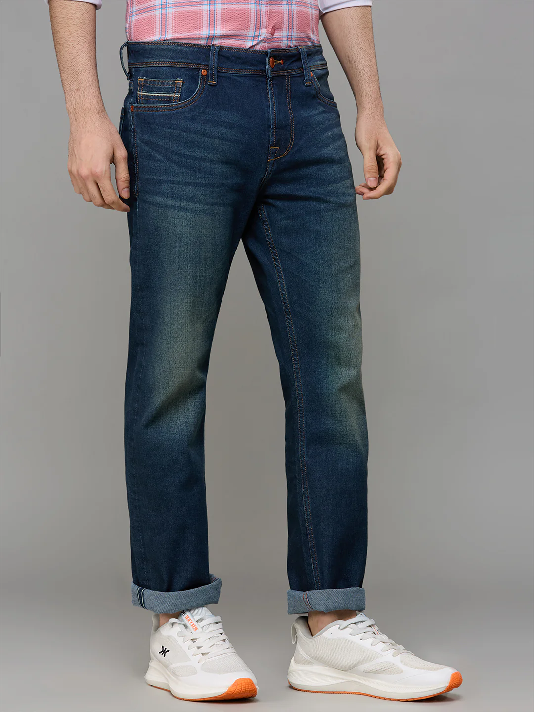 Men's Dark Blue Slim Fit Jeans - Image 3