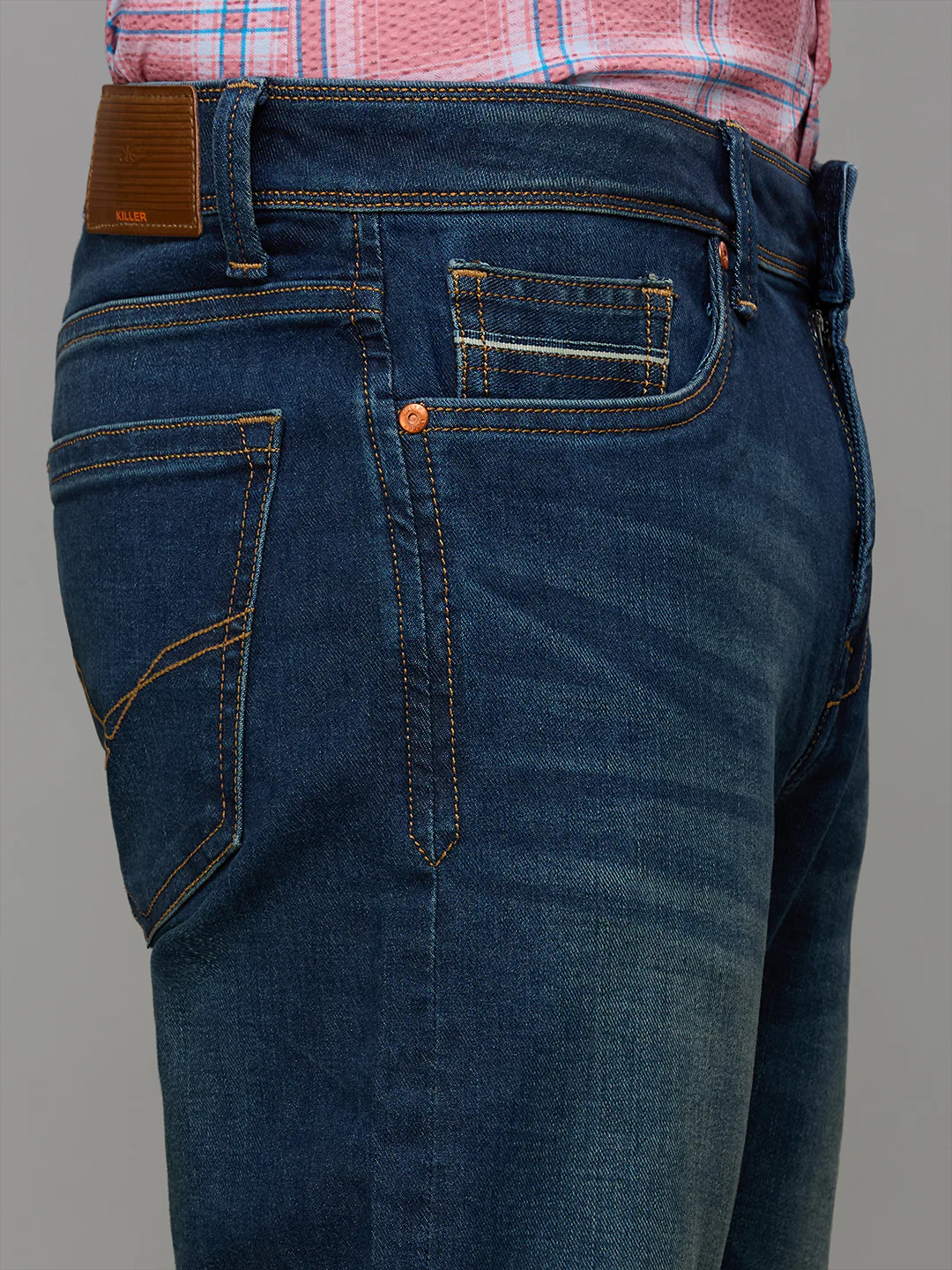 Men's Dark Blue Slim Fit Jeans - Image 5
