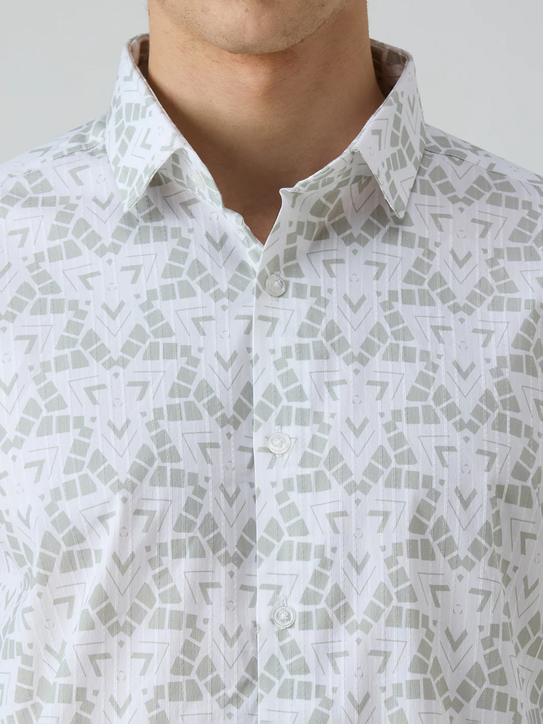 Men's Green Printed Slim Fit Shirts - Image 7