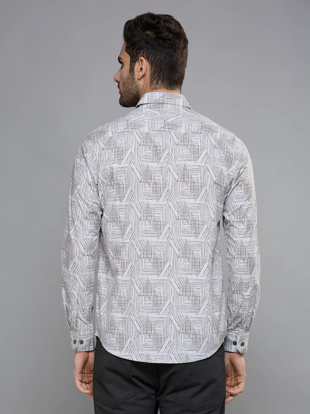 Men's Green Printed Slim Fit Shirts - Image 7