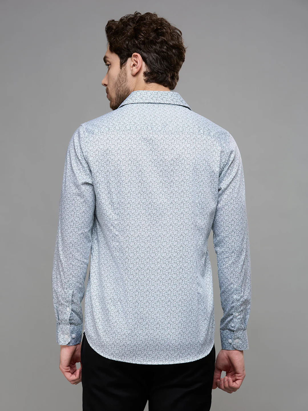 Men's Green Printed Slim Fit Shirts - Image 6