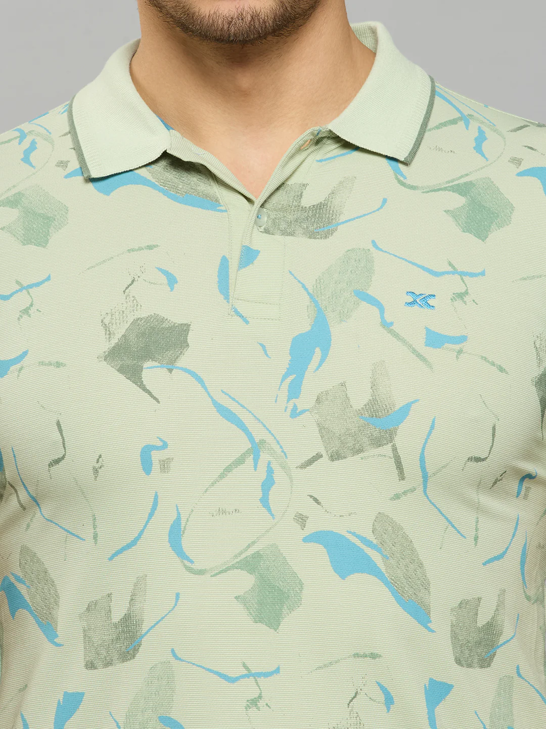 Men's Green Printed Slim Fit T-Shirts - Image 5