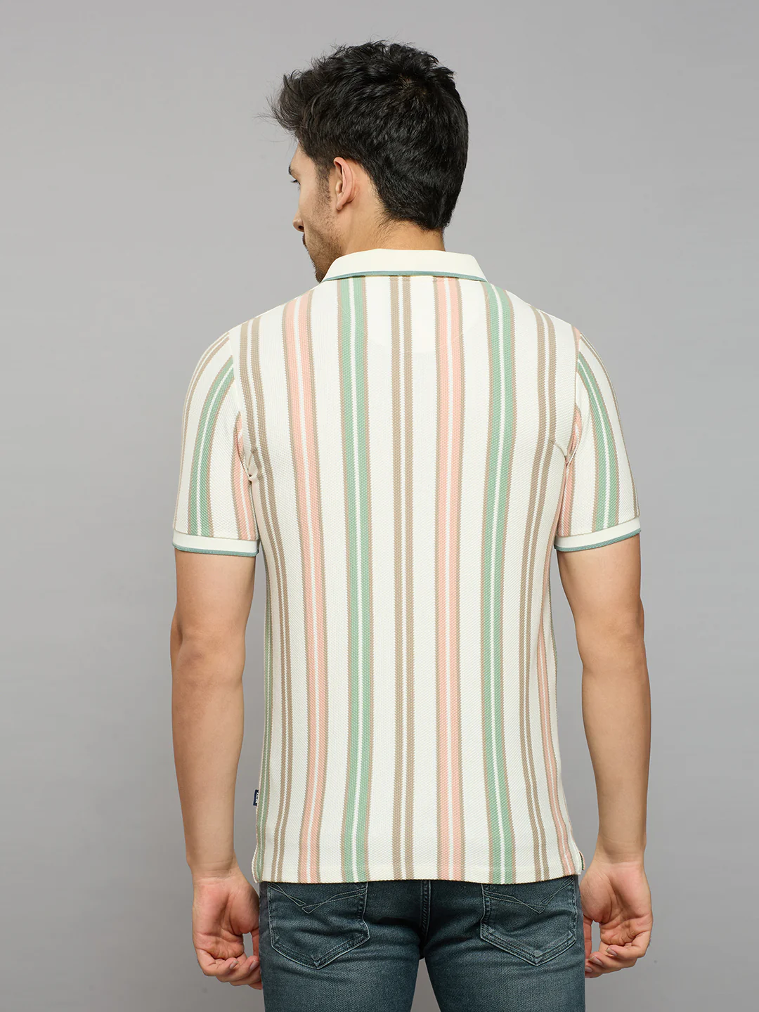 Men's Green Printed Slim Fit T-Shirts - Image 4