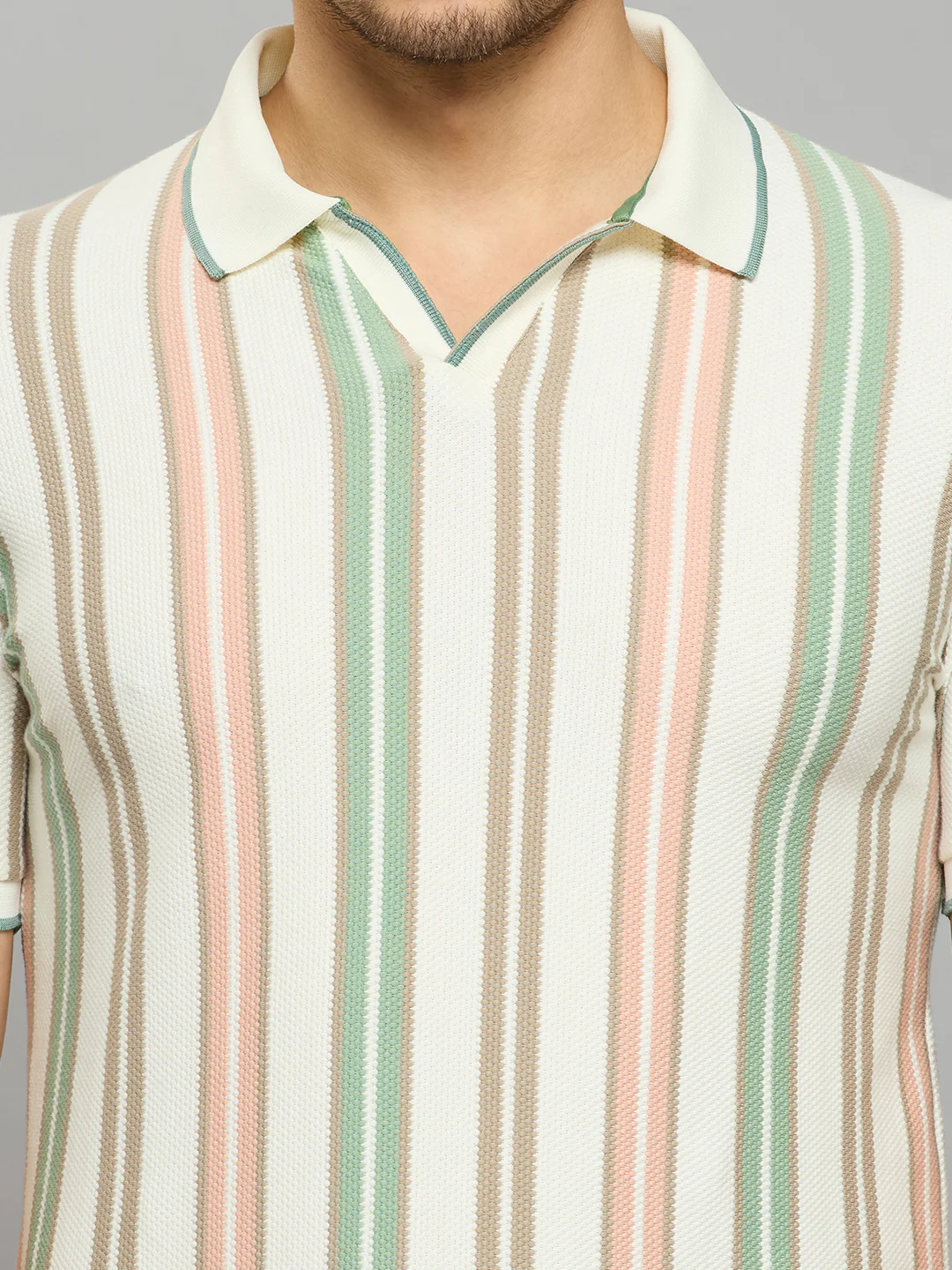 Men's Green Printed Slim Fit T-Shirts - Image 5